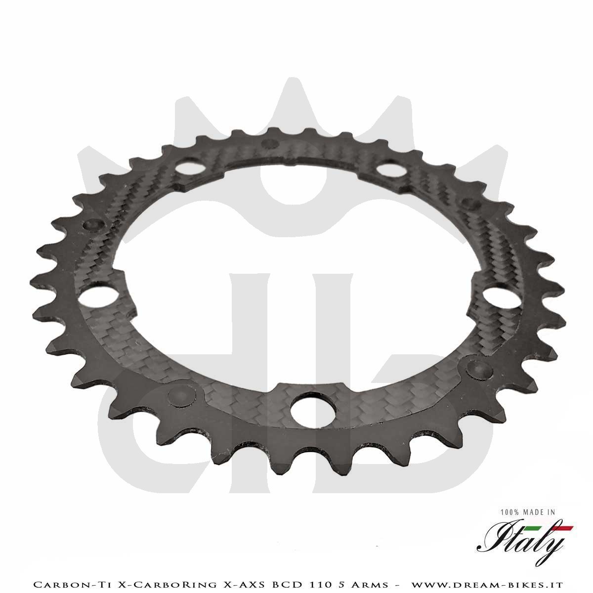 Carbon-Ti X-CarboRing X-AXS BCD 110 mm (5 Arms) Ultralight Aluminum/Carbon Chainring