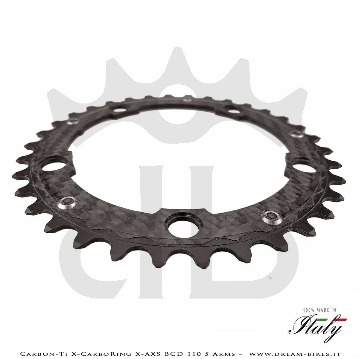 Carbon-Ti X-CarboRing X-AXS BCD 110 mm (5 Arms) Ultralight Aluminum/Carbon Chainring