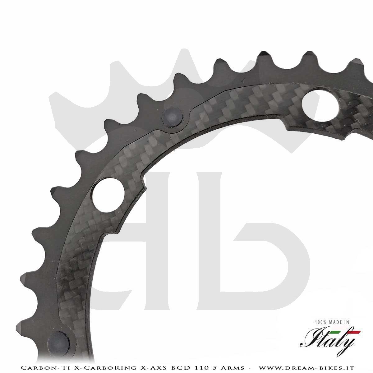 Carbon-Ti X-CarboRing X-AXS BCD 110 mm (5 Arms) Ultralight Aluminum/Carbon Chainring