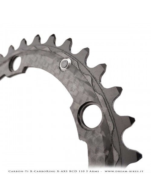 Carbon-Ti X-CarboRing X-AXS BCD 110 mm (5 Arms) Ultralight Aluminum/Carbon Chainring