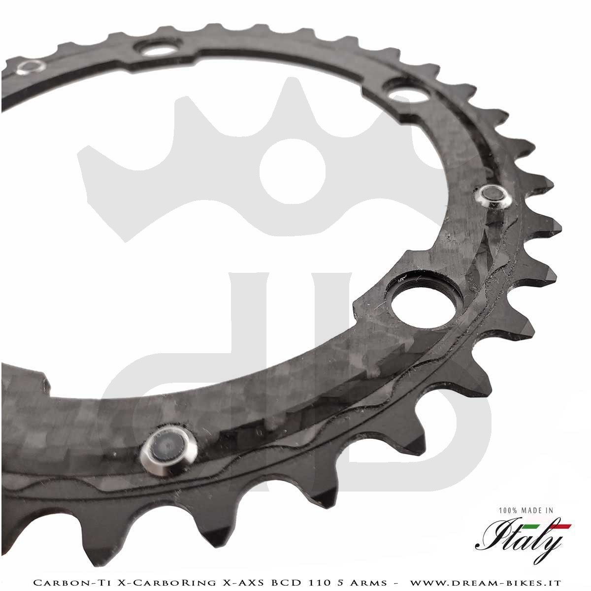 Carbon-Ti X-CarboRing X-AXS BCD 110 mm (5 Arms) Ultralight Aluminum/Carbon Chainring