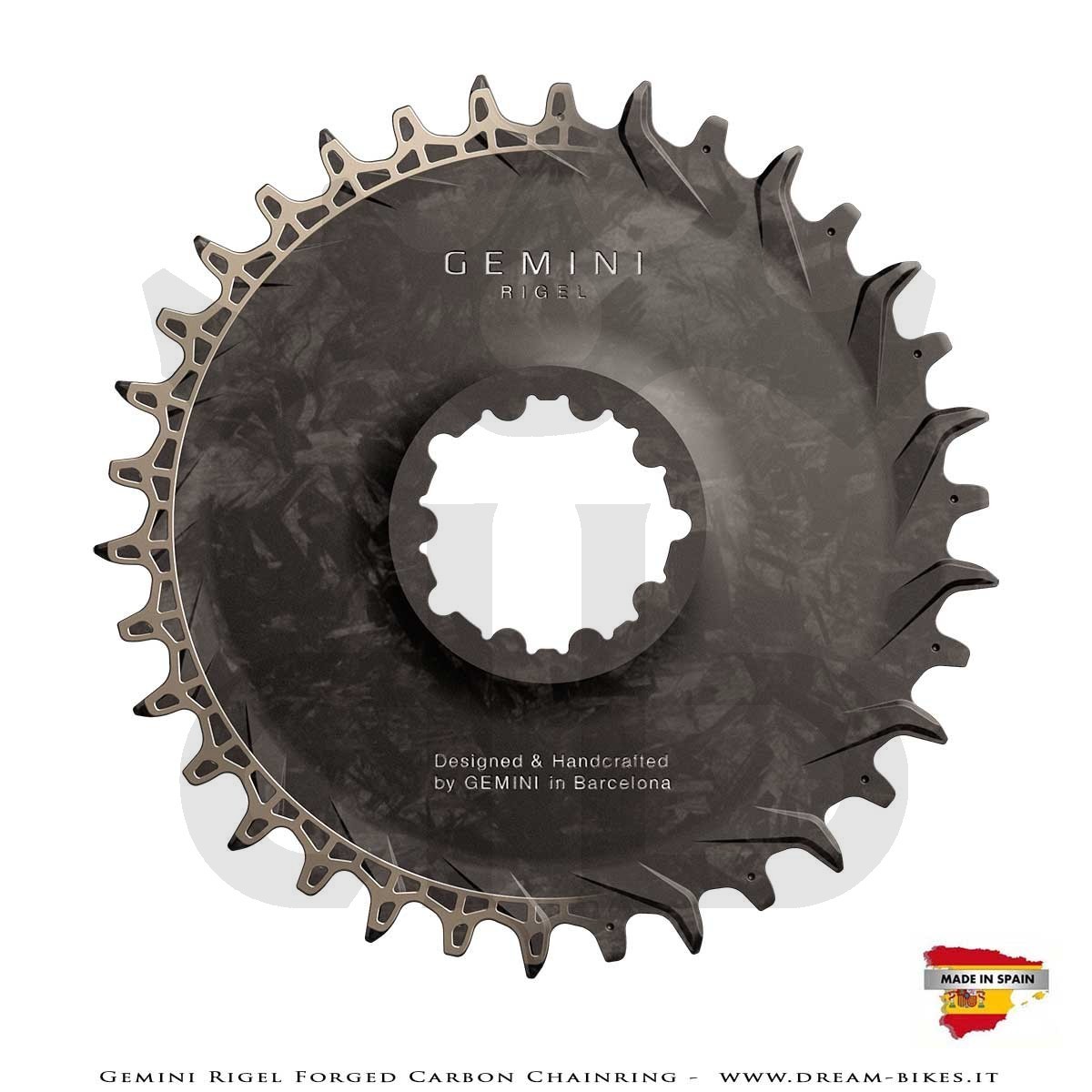 Gemini Rigel Ultralight Forged Carbon Fiber Direct Mount (3 mm Offset) MTB Chainring, From 39 gr.