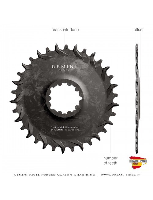 Gemini Rigel Corona MTB Direct Mount (Offset 3 mm) Ultraleggera In Carbonio Forgiato, da 39 gr.