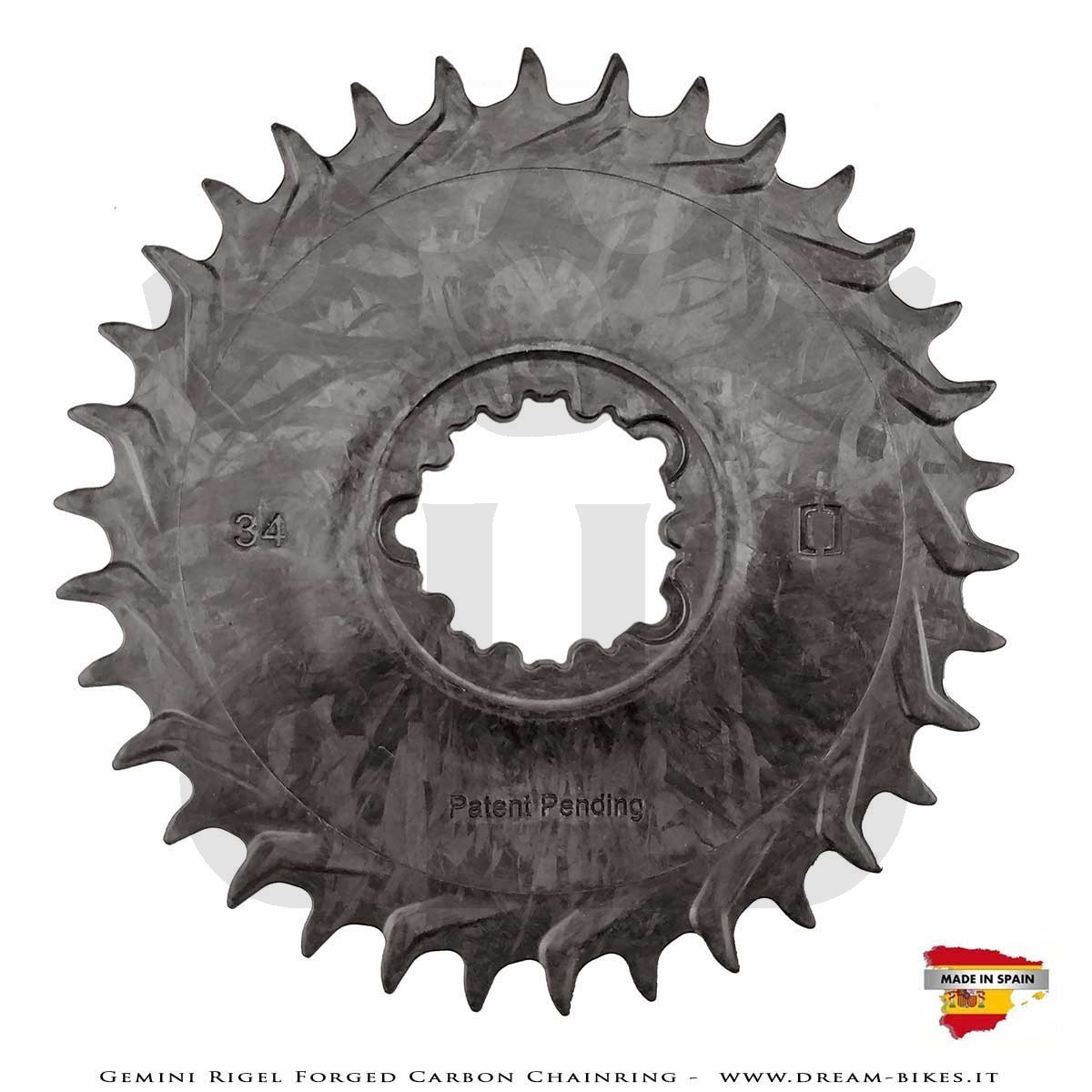 Gemini Rigel Ultralight Forged Carbon Fiber Direct Mount (3 mm Offset) MTB Chainring, From 39 gr.
