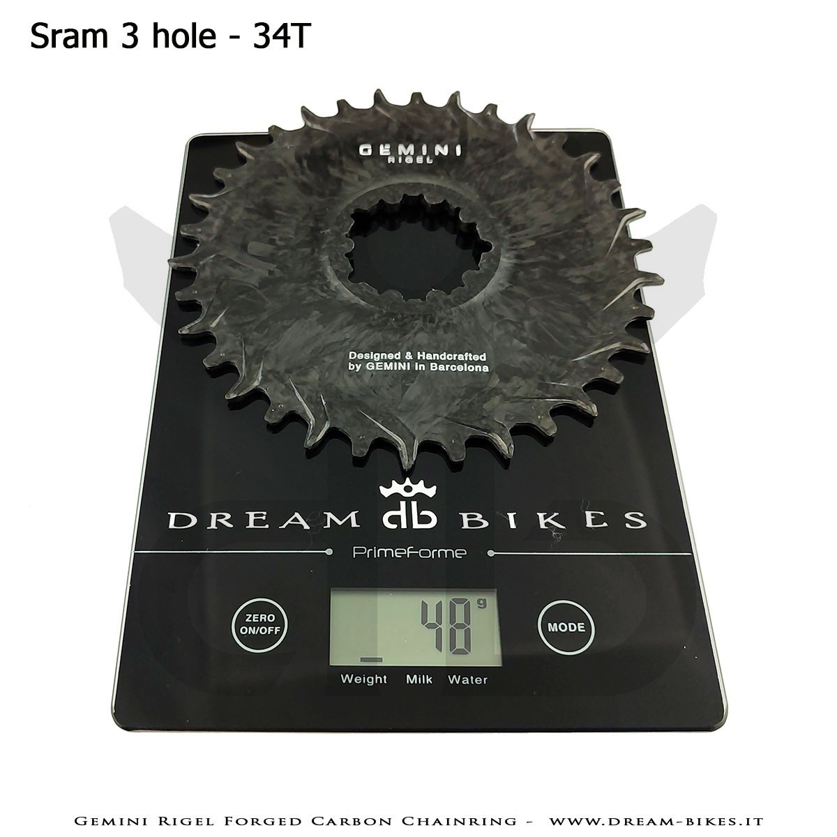 Gemini Rigel Ultralight Forged Carbon Fiber Direct Mount (3 mm Offset) MTB Chainring, From 39 gr.