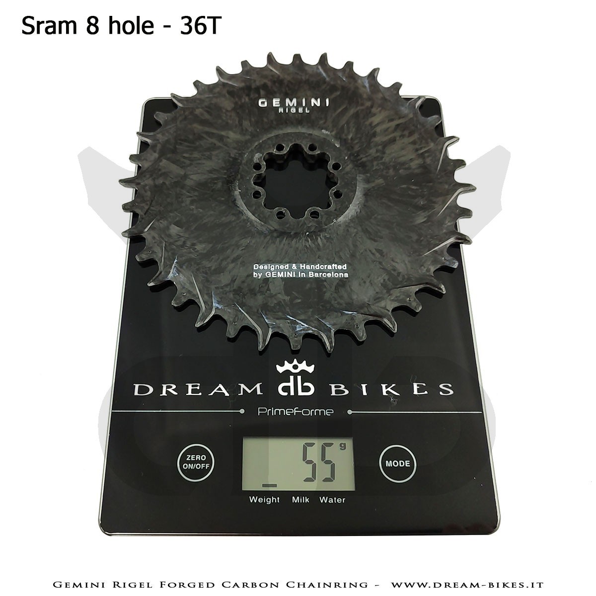 Gemini Rigel Ultralight Forged Carbon Fiber Direct Mount (3 mm Offset) MTB Chainring, From 39 gr.