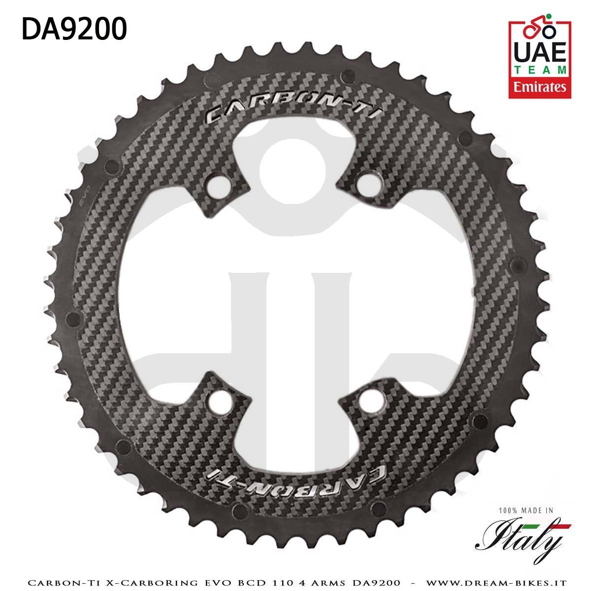 Carbon-Ti X-CarboRing EVO BCD 110 mm (4 Bracci) DA9200 Corona Ultraleggera In Alluminio/Carbonio