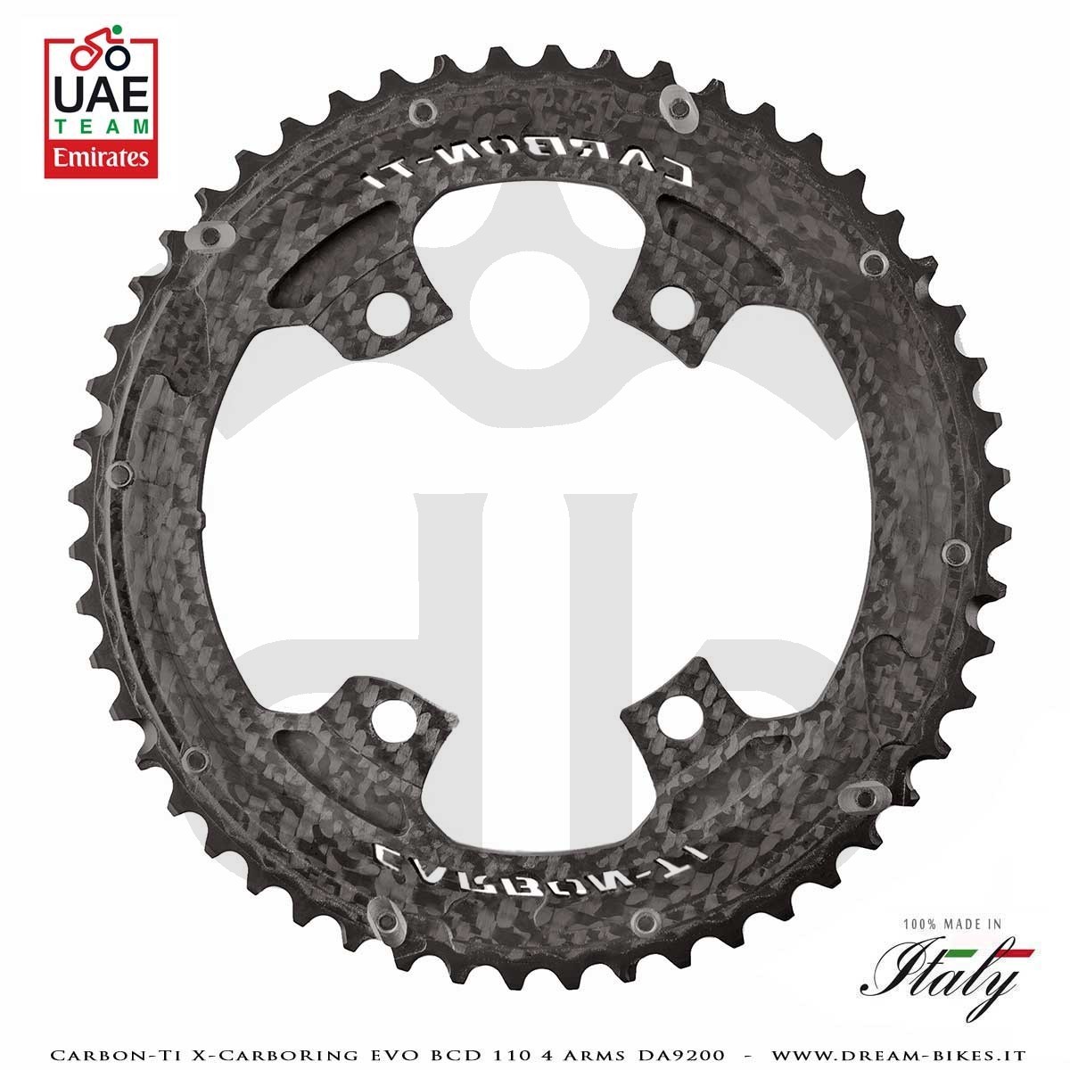 Carbon-Ti X-CarboRing EVO BCD 110 mm (4 Bracci) DA9200 Corona Ultraleggera In Alluminio/Carbonio