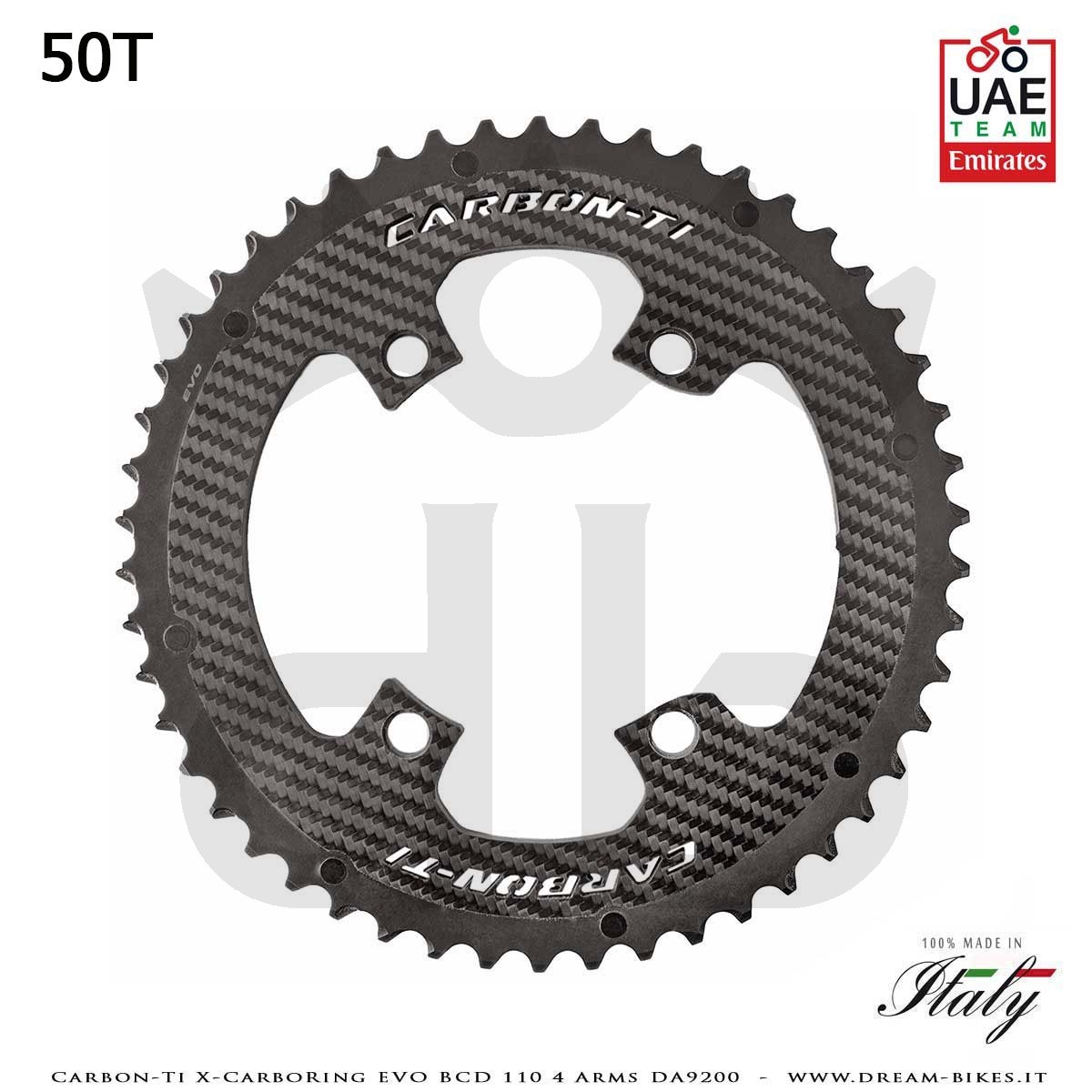 Carbon-Ti X-CarboRing EVO BCD 110 mm (4 Bracci) DA9200 Corona Ultraleggera In Alluminio/Carbonio