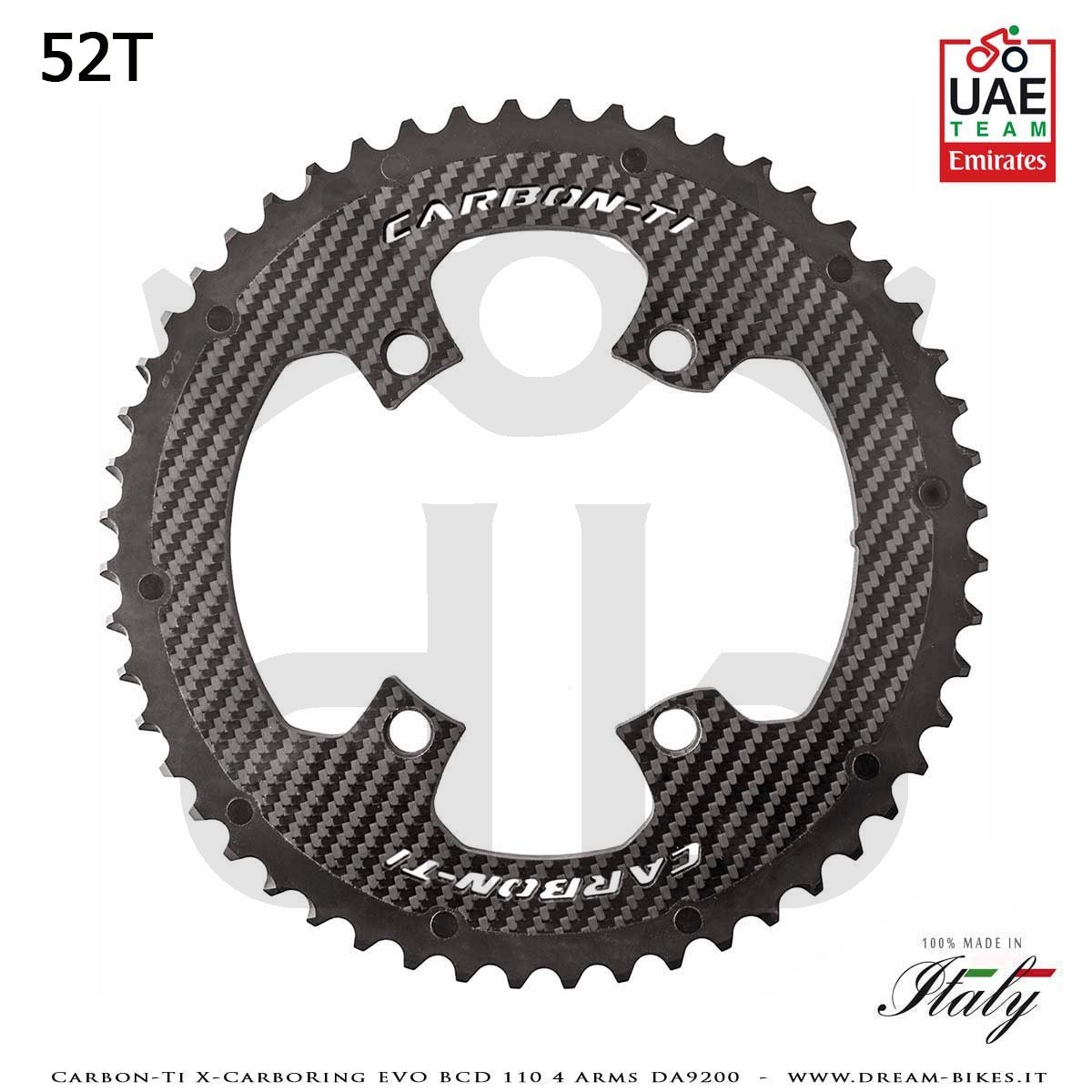 Carbon-Ti X-CarboRing EVO BCD 110 mm (4 Bracci) DA9200 Corona Ultraleggera In Alluminio/Carbonio