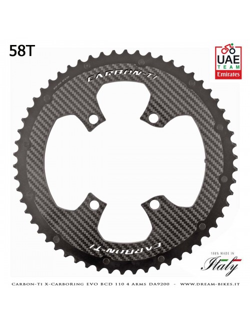 Carbon-Ti X-CarboRing EVO BCD 110 mm (4 Bracci) DA9200 Corona Ultraleggera In Alluminio/Carbonio