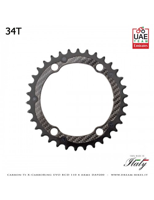 Carbon-Ti X-CarboRing EVO BCD 110 mm (4 Bracci) DA9200 Corona Ultraleggera In Alluminio/Carbonio