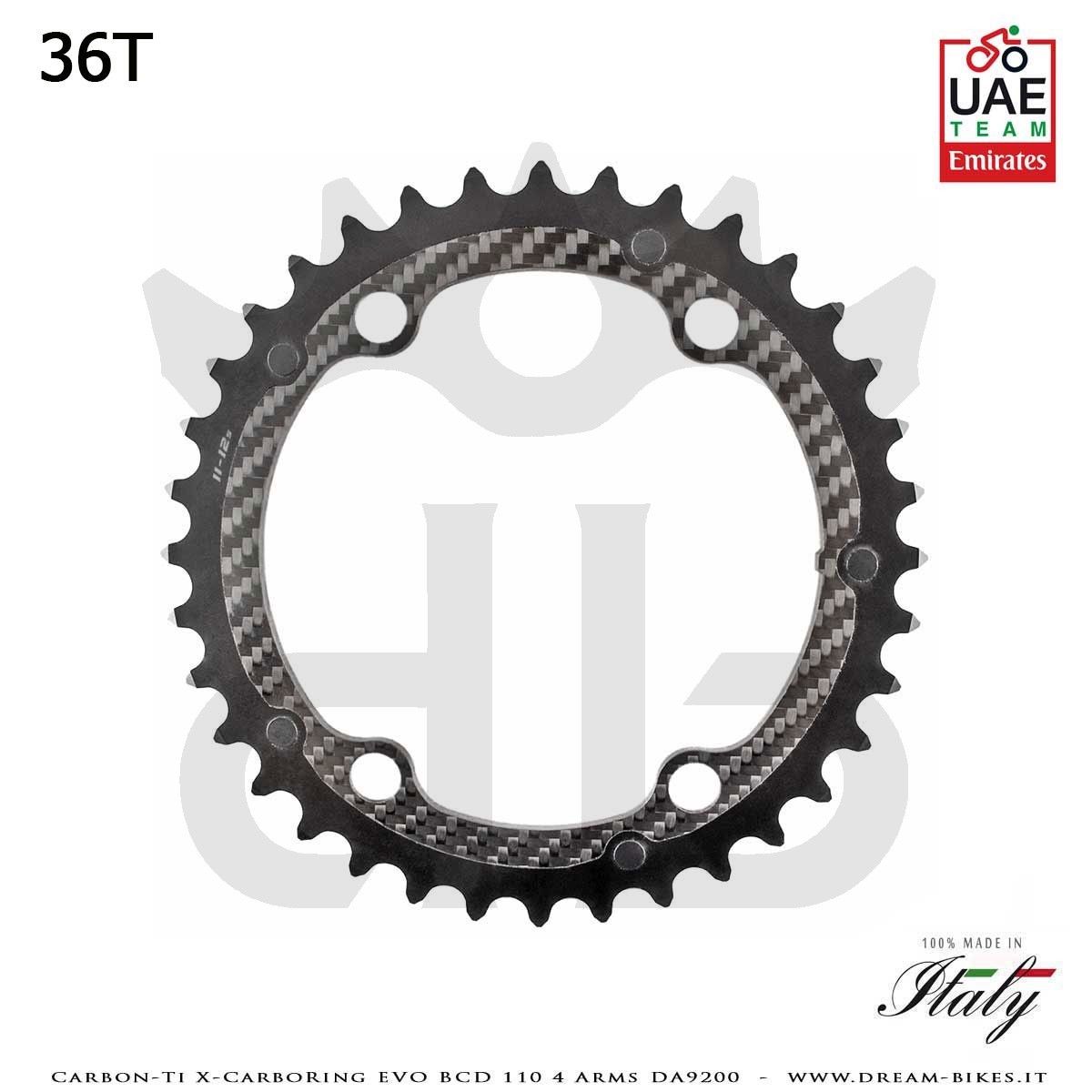 Carbon-Ti X-CarboRing EVO BCD 110 mm (4 Bracci) DA9200 Corona Ultraleggera In Alluminio/Carbonio