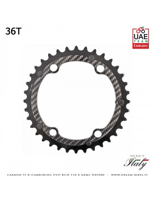 Carbon-Ti X-CarboRing EVO BCD 110 mm (4 Bracci) DA9200 Corona Ultraleggera In Alluminio/Carbonio