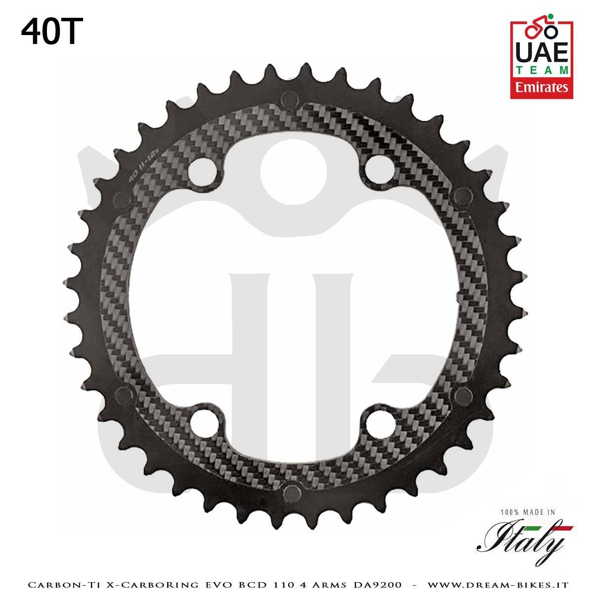 Carbon-Ti X-CarboRing EVO BCD 110 mm (4 Bracci) DA9200 Corona Ultraleggera In Alluminio/Carbonio