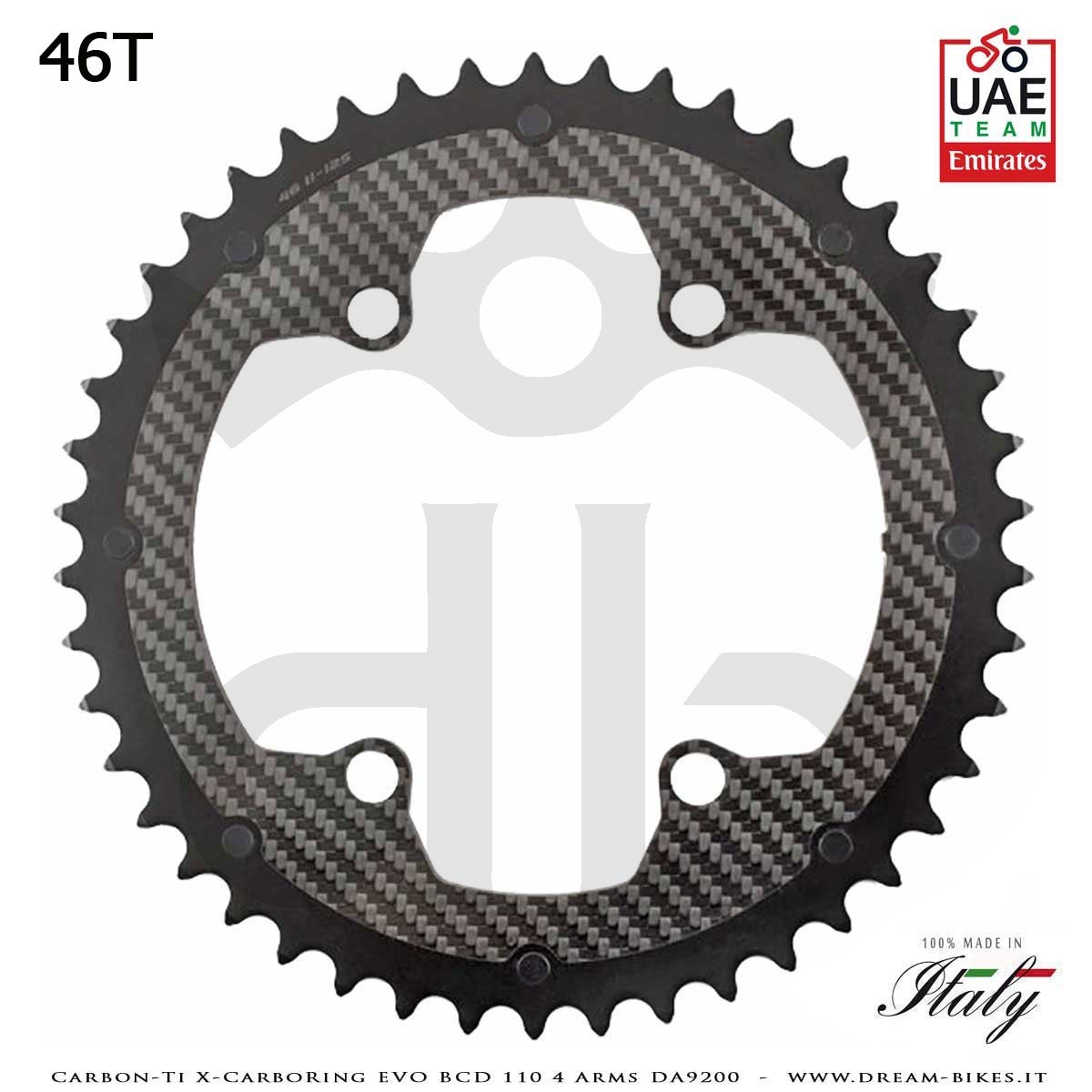 Carbon-Ti X-CarboRing EVO BCD 110 mm (4 Bracci) DA9200 Corona Ultraleggera In Alluminio/Carbonio