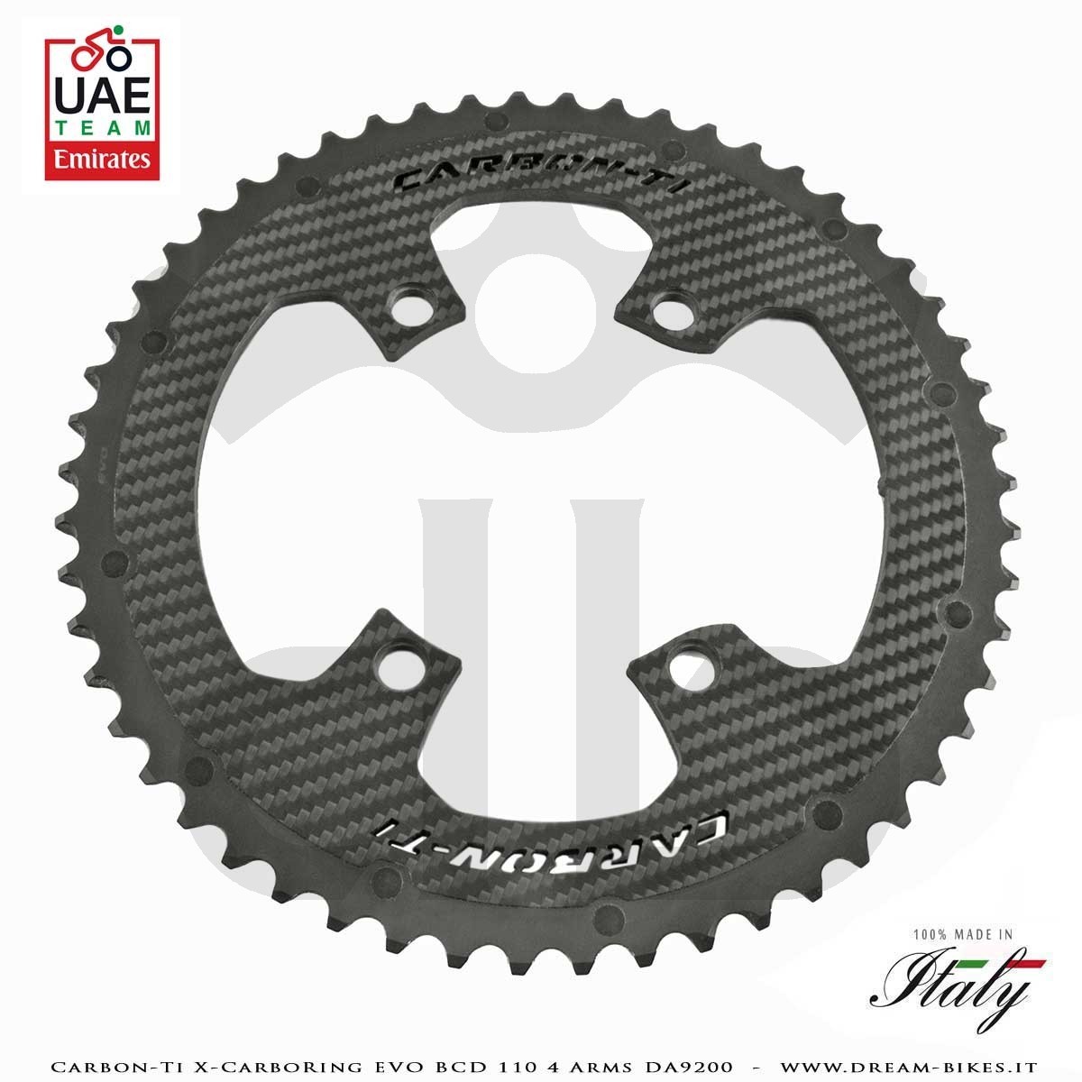 Carbon-Ti X-CarboRing EVO BCD 110 mm (4 Bracci) DA9200 Corona Ultraleggera In Alluminio/Carbonio