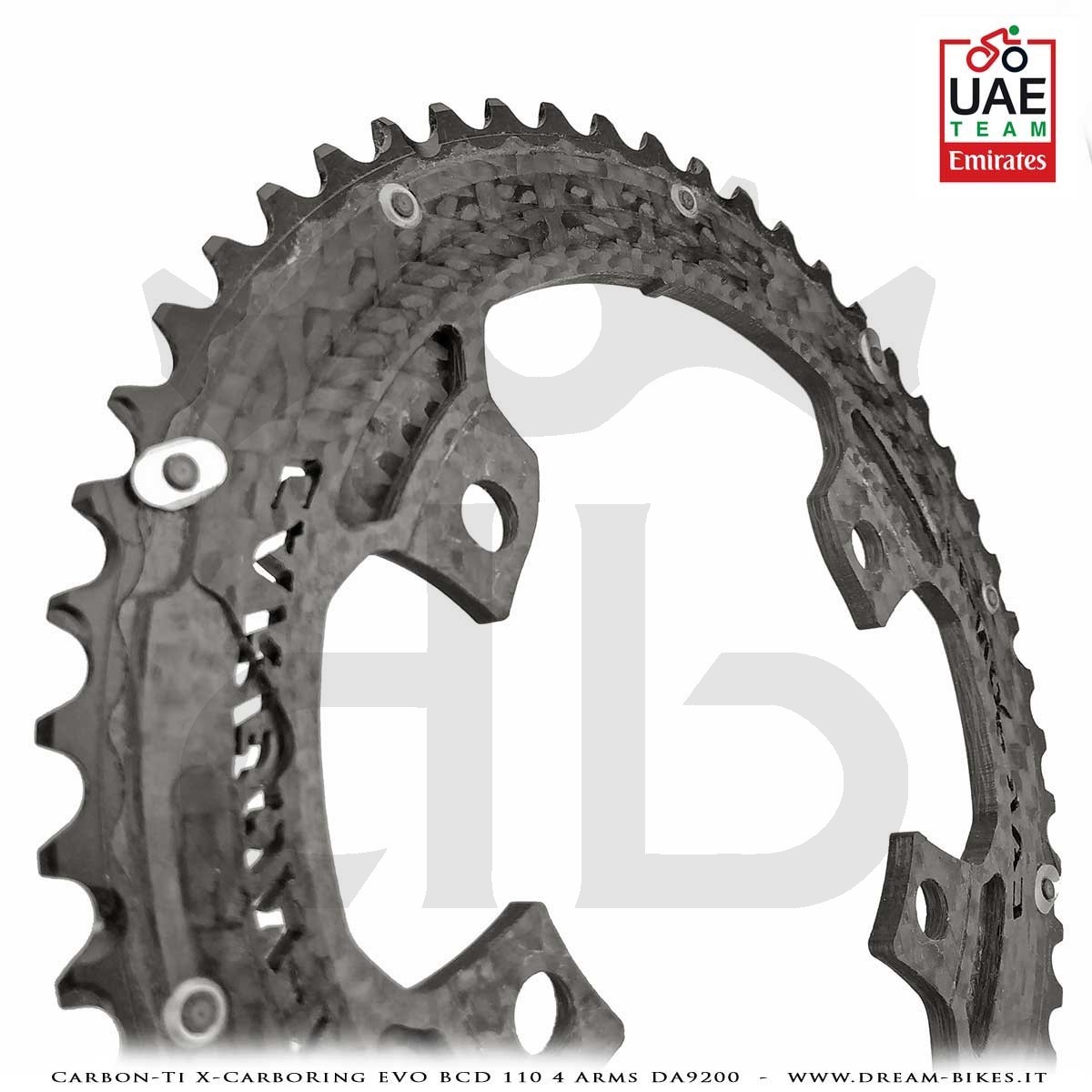 Carbon-Ti X-CarboRing EVO BCD 110 mm (4 Bracci) DA9200 Corona Ultraleggera In Alluminio/Carbonio