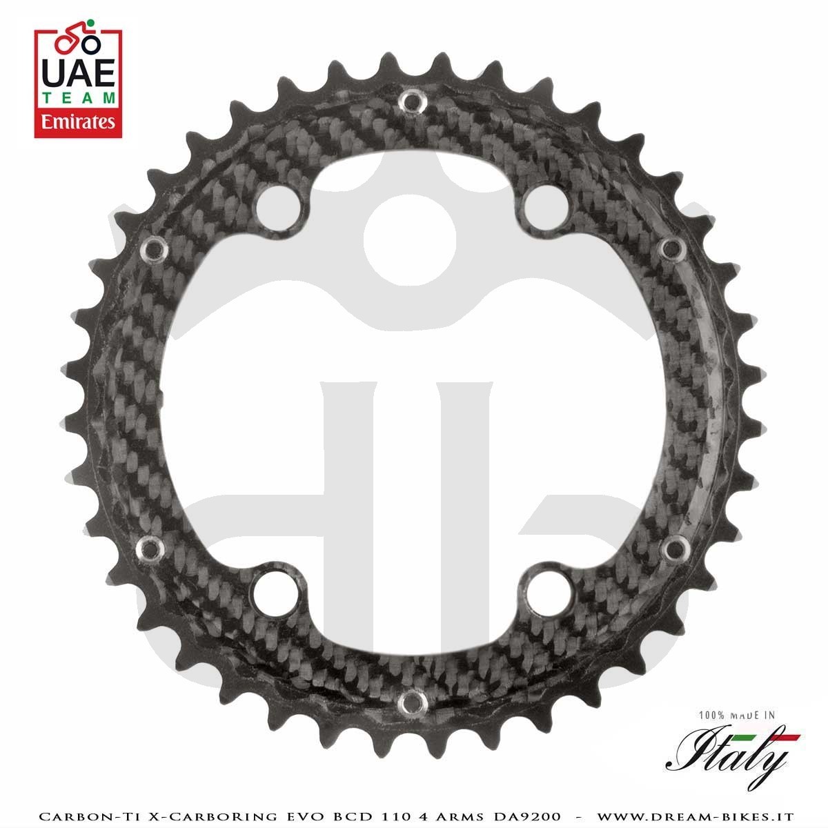 Carbon-Ti X-CarboRing EVO BCD 110 mm (4 Bracci) DA9200 Corona Ultraleggera In Alluminio/Carbonio