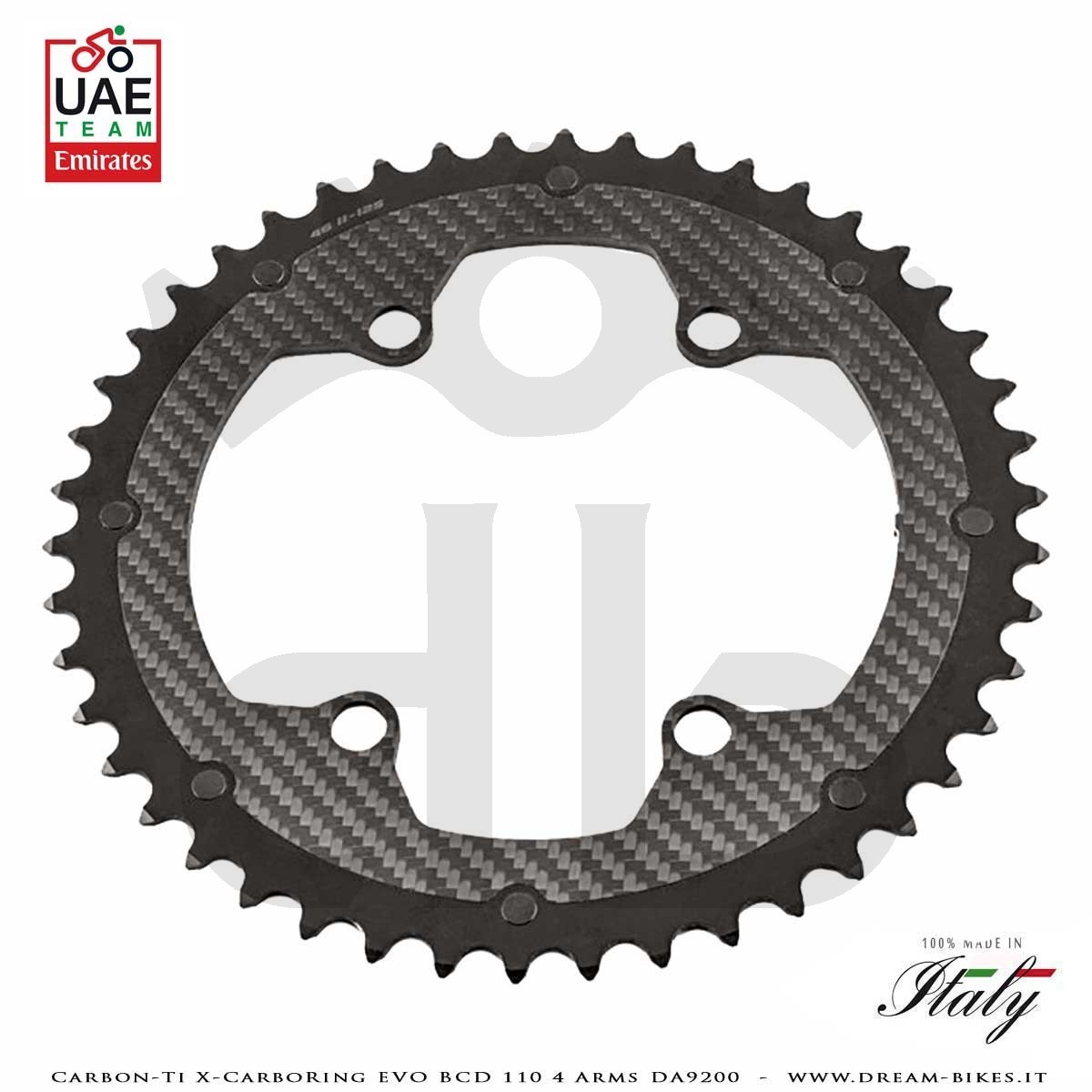 Carbon-Ti X-CarboRing EVO BCD 110 mm (4 Bracci) DA9200 Corona Ultraleggera In Alluminio/Carbonio