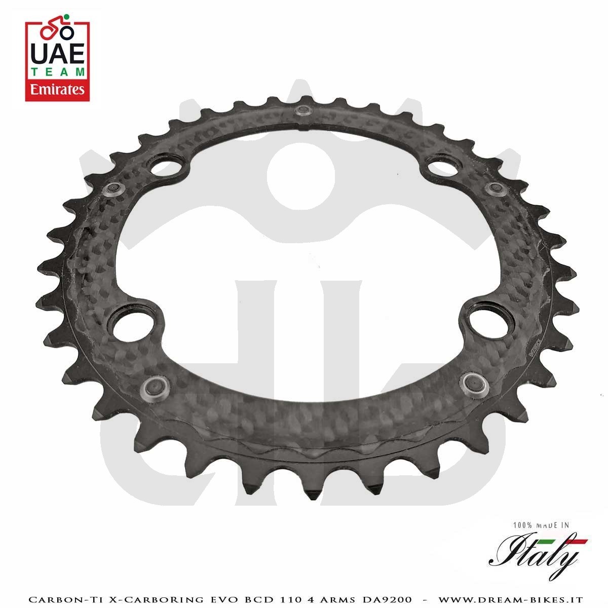 Carbon-Ti X-CarboRing EVO BCD 110 mm (4 Bracci) DA9200 Corona Ultraleggera In Alluminio/Carbonio