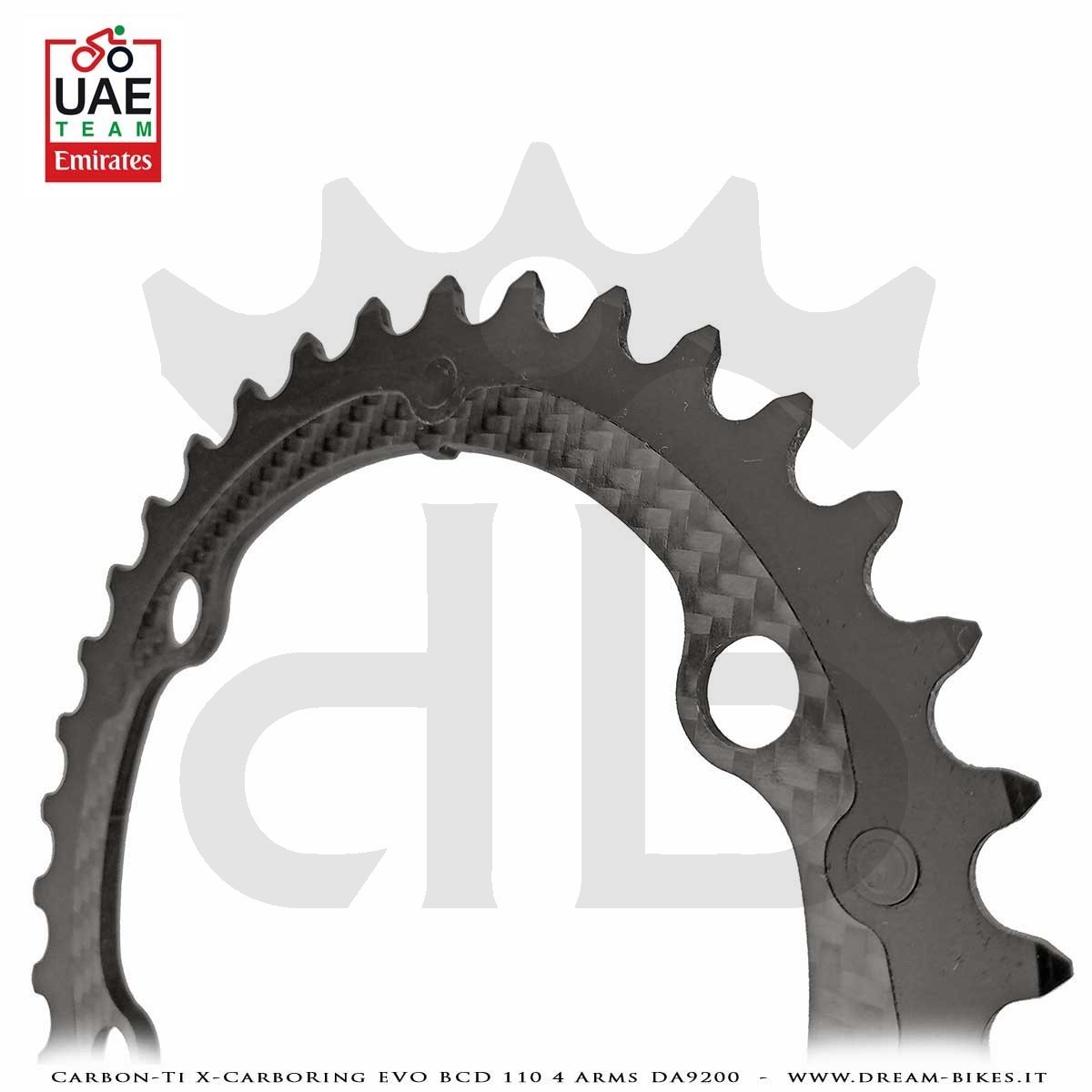 Carbon-Ti X-CarboRing EVO BCD 110 mm (4 Bracci) DA9200 Corona Ultraleggera In Alluminio/Carbonio