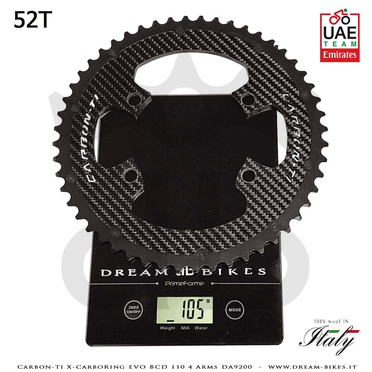 Carbon-Ti X-CarboRing EVO BCD 110 mm (4 Bracci) DA9200 Corona Ultraleggera In Alluminio/Carbonio