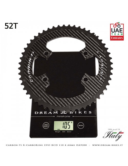 Carbon-Ti X-CarboRing EVO BCD 110 mm (4 Bracci) DA9200 Corona Ultraleggera In Alluminio/Carbonio