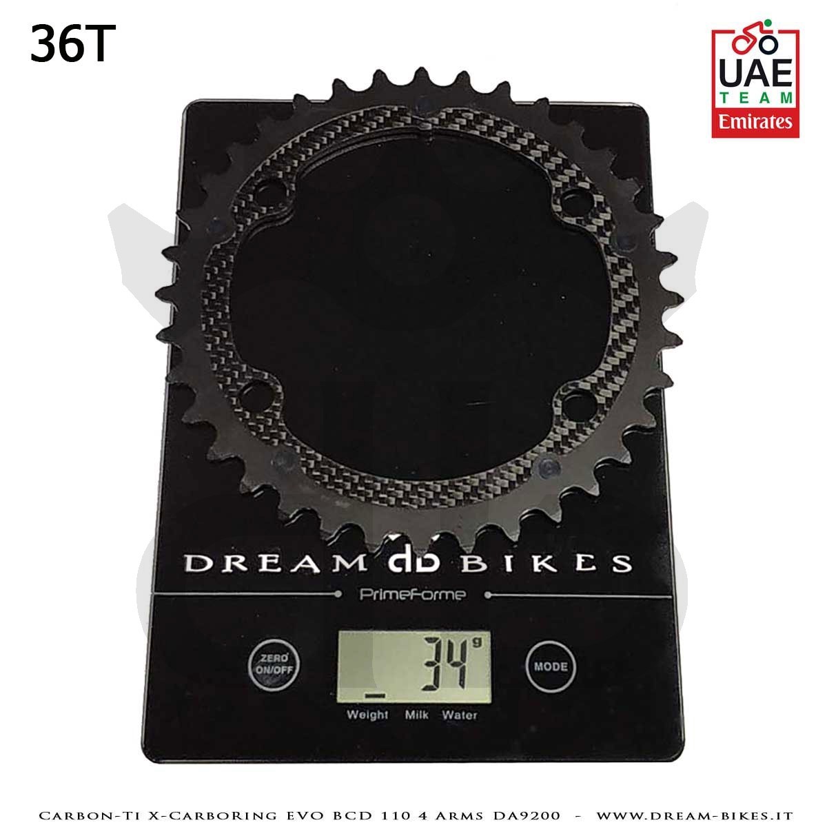 Carbon-Ti X-CarboRing EVO BCD 110 mm (4 Bracci) DA9200 Corona Ultraleggera In Alluminio/Carbonio