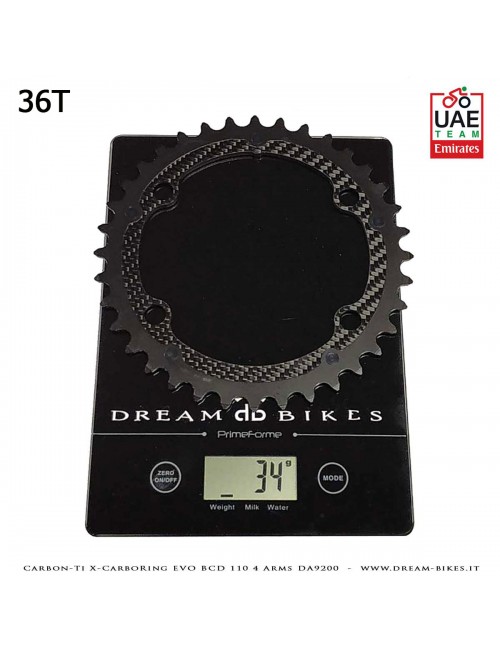 Carbon-Ti X-CarboRing EVO BCD 110 mm (4 Bracci) DA9200 Corona Ultraleggera In Alluminio/Carbonio