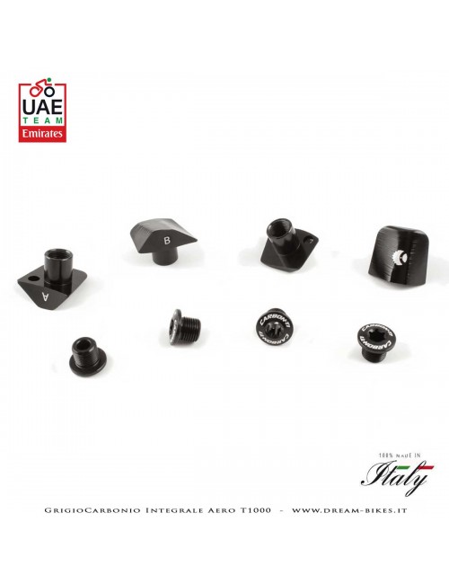 Carbon-Ti X-Cover DA9200 Black Kit Viti Fissaggio Corone Sagomate Per Pedivelle Dura-Ace 9200 12v