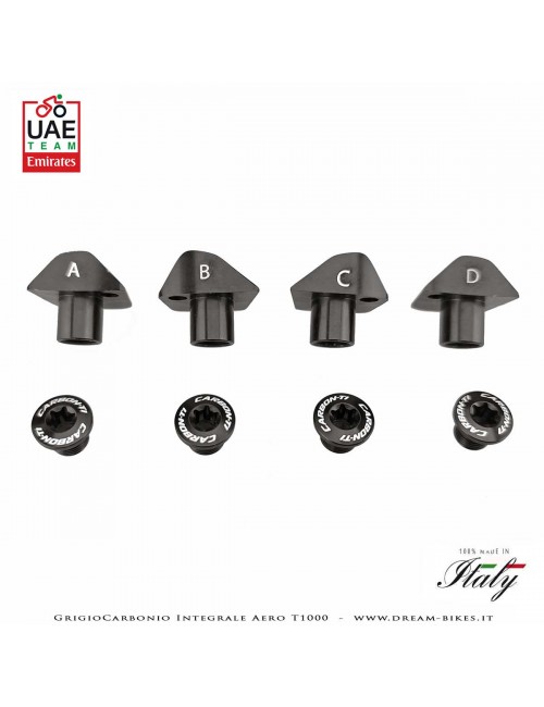 Carbon-Ti X-Cover DA9200 Black Kit Viti Fissaggio Corone Sagomate Per Pedivelle Dura-Ace 9200 12v