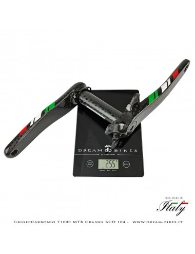 Pedivelle GrigioCarbonio MTB T1000 - BCD 104 mm - 255 gr.