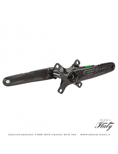 Pedivelle GrigioCarbonio MTB T1000 - BCD 104 mm - 255 gr.