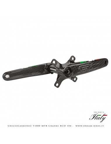 Pedivelle GrigioCarbonio MTB T1000 - BCD 104 mm - 269 gr.