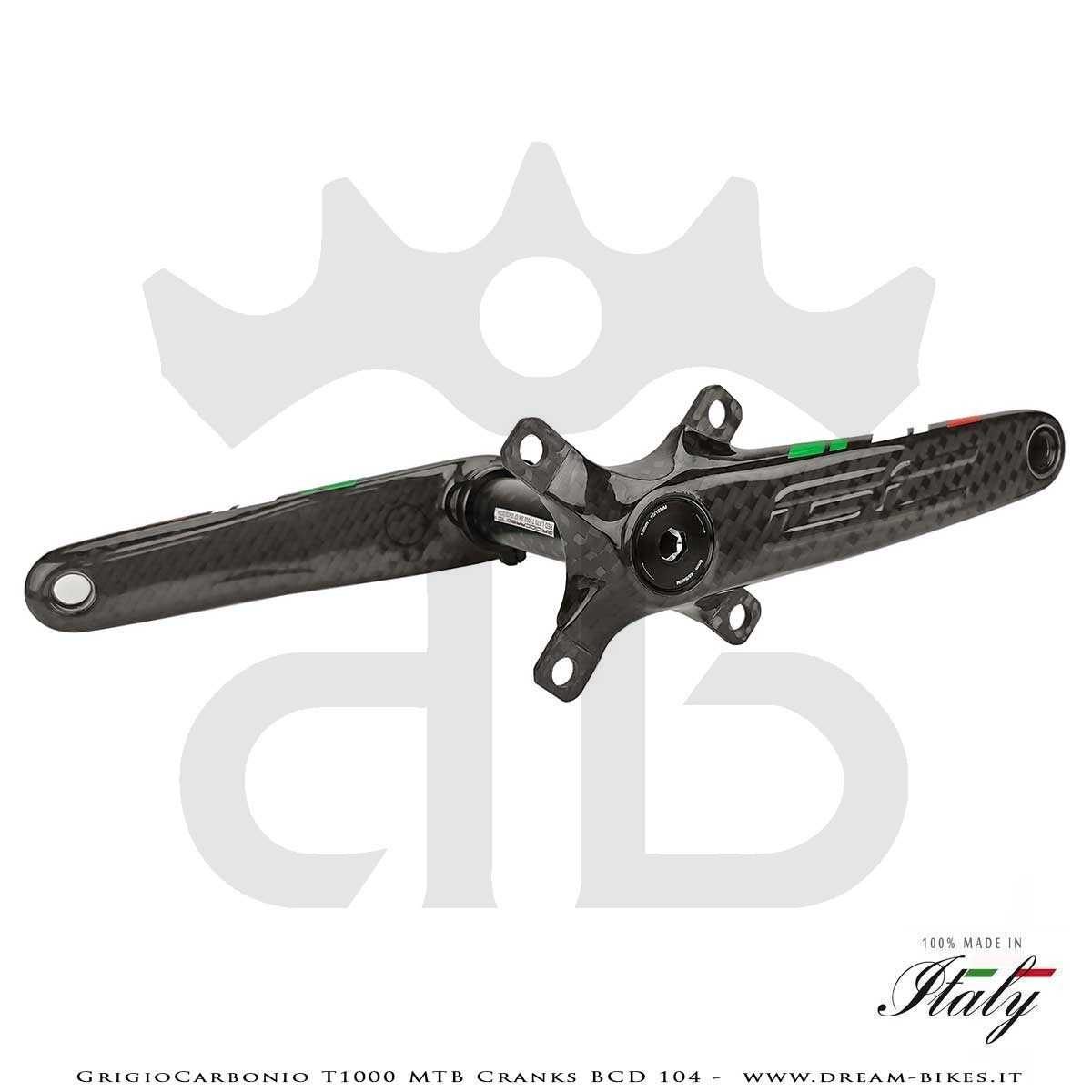 Pedivelle GrigioCarbonio MTB T1000 - BCD 104 mm - 269 gr.