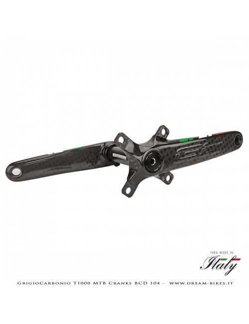 Pedivelle GrigioCarbonio MTB T1000 - BCD 104 mm - 269 gr.