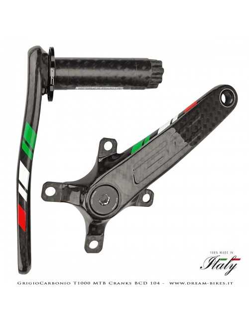 Pedivelle GrigioCarbonio MTB T1000 - BCD 104 mm - 269 gr.