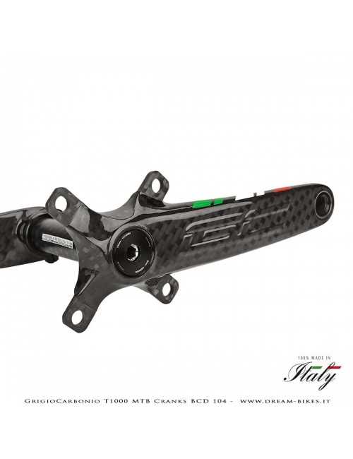 Pedivelle GrigioCarbonio MTB T1000 - BCD 104 mm - 269 gr.