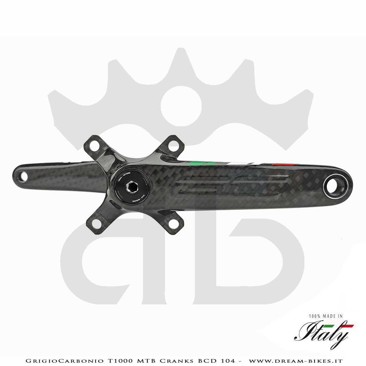 Pedivelle GrigioCarbonio MTB T1000 - BCD 104 mm - 269 gr.