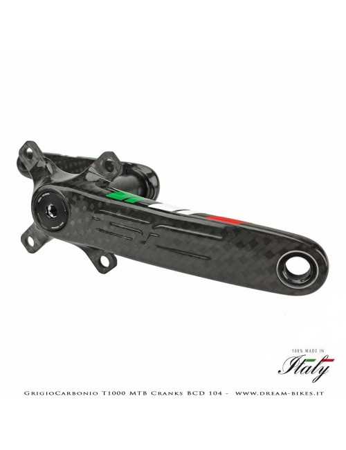 Pedivelle GrigioCarbonio MTB T1000 - BCD 104 mm - 269 gr.