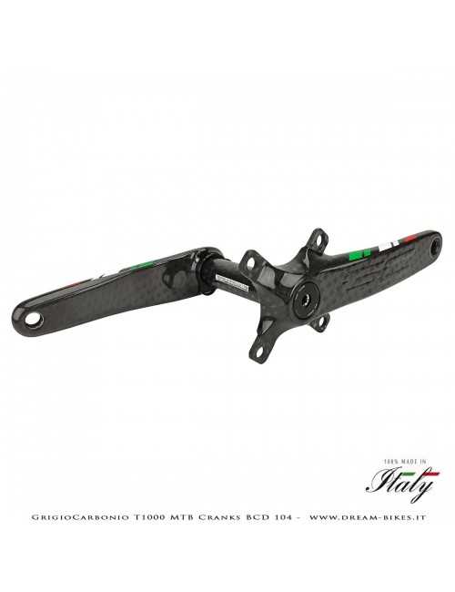 Pedivelle GrigioCarbonio MTB T1000 - BCD 104 mm - 269 gr.