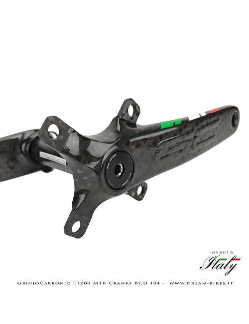 Pedivelle GrigioCarbonio MTB T1000 - BCD 104 mm - 269 gr.