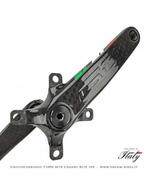 Pedivelle GrigioCarbonio MTB T1000 - BCD 104 mm - 269 gr.