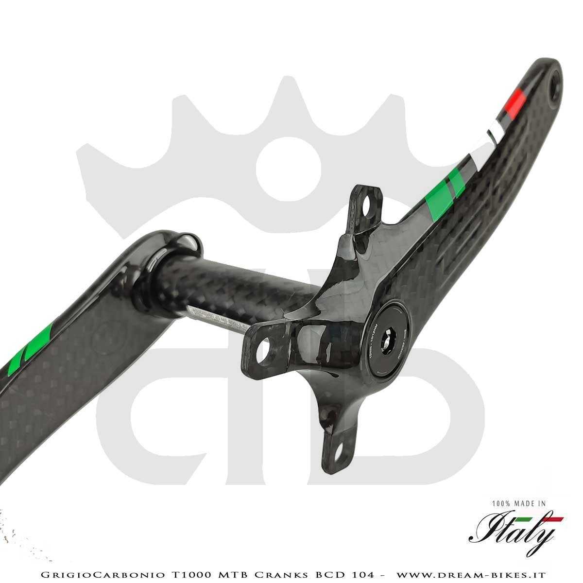Pedivelle GrigioCarbonio MTB T1000 - BCD 104 mm - 269 gr.