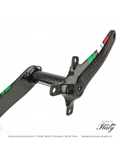 Pedivelle GrigioCarbonio MTB T1000 - BCD 104 mm - 269 gr.