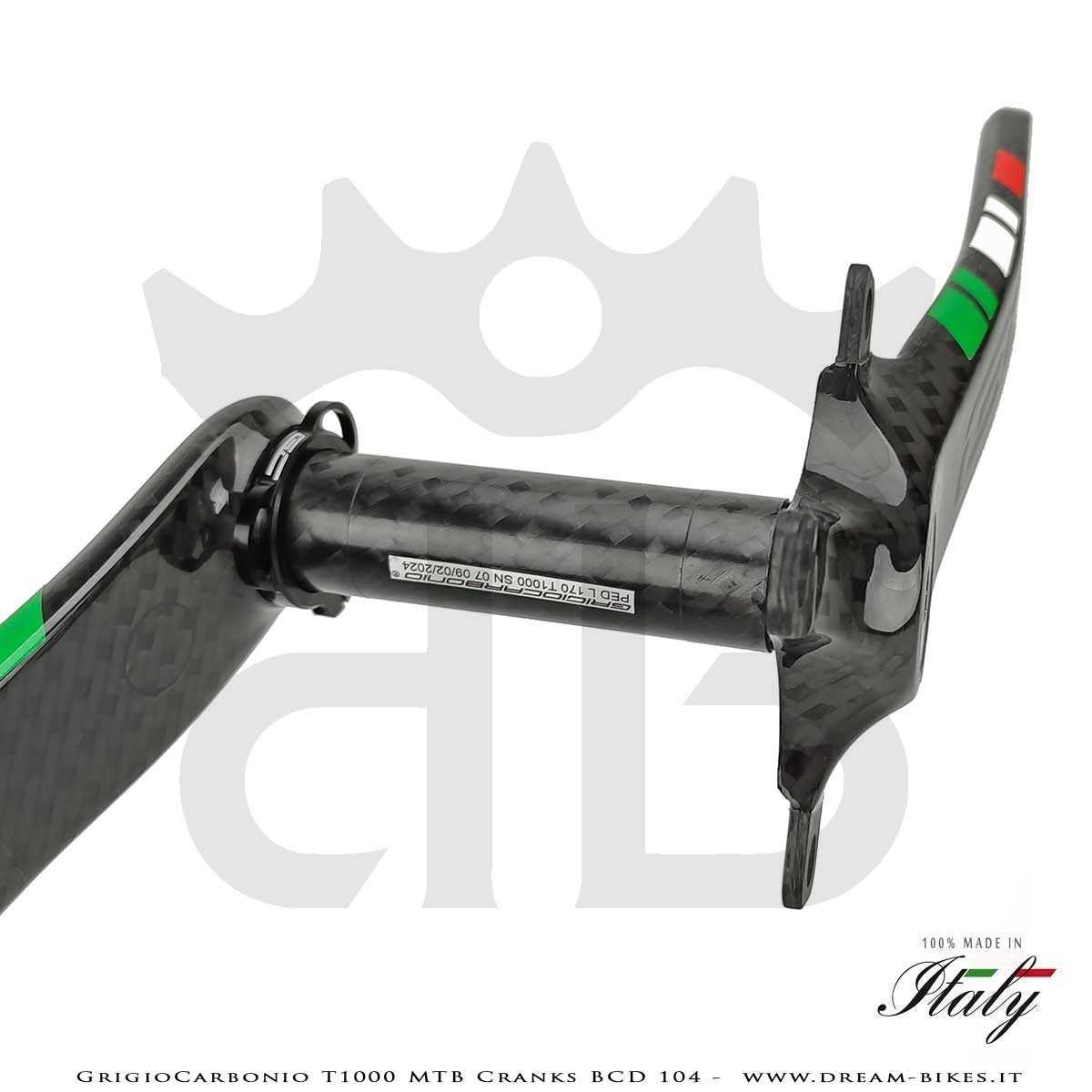 Pedivelle GrigioCarbonio MTB T1000 - BCD 104 mm - 269 gr.