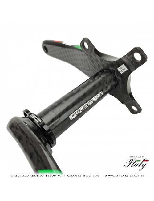 Pedivelle GrigioCarbonio MTB T1000 - BCD 104 mm - 269 gr.