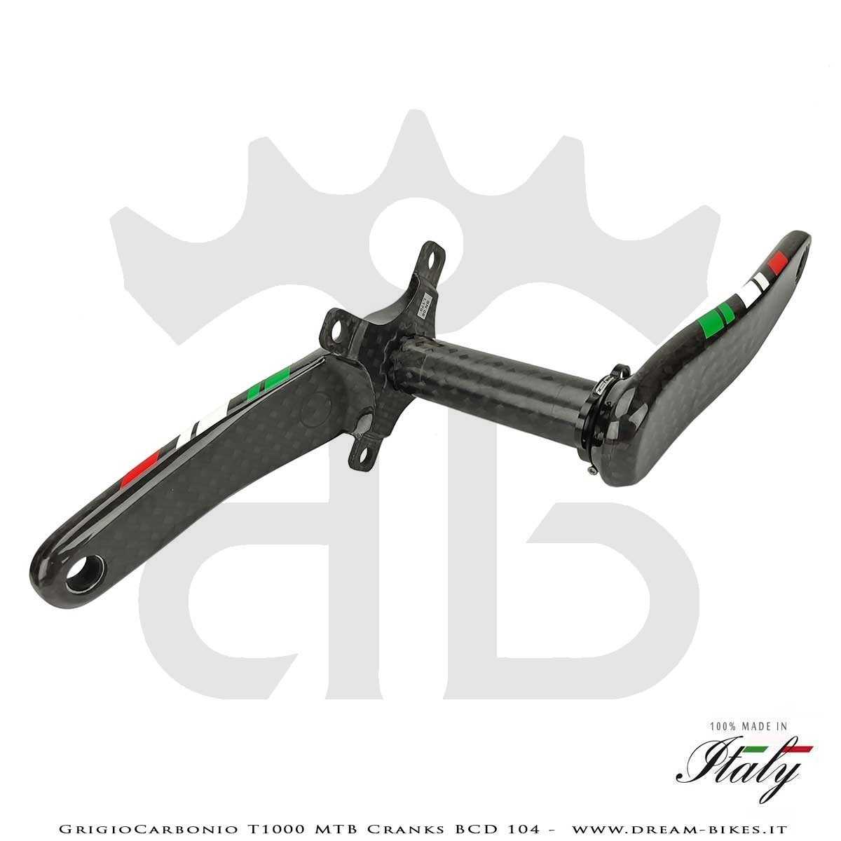 Pedivelle GrigioCarbonio MTB T1000 - BCD 104 mm - 269 gr.