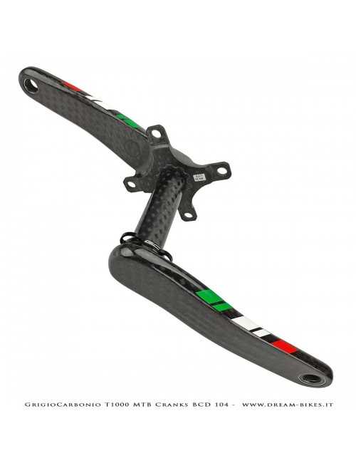 Pedivelle GrigioCarbonio MTB T1000 - BCD 104 mm - 269 gr.